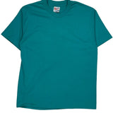 Castle And Knight Drawing Hanes Single Stitch T-Shirt - Large Green Cotton Blend