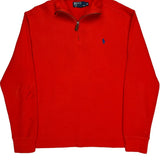 Polo By Ralph Lauren 1/4 Zip - Medium Red Cotton