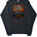 Pocono Mountain Harley Davidson Graphic Long Sleeve T-Shirt - Medium Grey Cotton