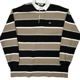 Perlis Striped Rugby Shirt - XL Black Cotton