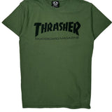Skateboard Magazine Thrasher Graphic T-Shirt - Small Green Cotton