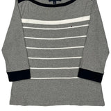 Tommy Hilfiger Striped Sweater - Large Navy Cotton