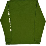 Carhartt Spellout Long Sleeve T-Shirt - Medium Green Cotton