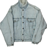 1980S Made In USA Levis Sherpa Denim Jacket - XL Light Wash Denim