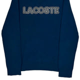 Lacoste Spellout Sweater - Large Blue Cotton