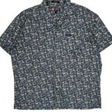 Chaps Ralph Lauren Floral Hawaiian Shirt - XL Blue Cotton