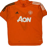 Manchester United Adidas Football Football Shirt - Large Orange Polyester