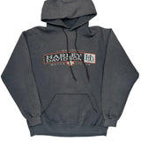 Racine, Wisconsin Harley Davidson Graphic Hoodie - Medium Gray Cotton Blend