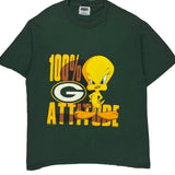 Green Bay Packers Looney Tunes Graphic T-Shirt - Large Green Cotton