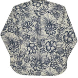 Tommy Hilfiger Floral Hawaiian Shirt - Large Blue Cotton