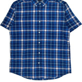Tommy Hilfiger Checked Short Sleeve Shirt - Medium Blue Cotton