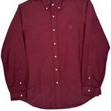 Polo By Ralph Lauren Shirt - Large Burgundy Cotton