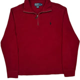 Polo By Ralph Lauren 1/4 Zip - Medium Red Cotton