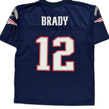 Age 14-16 Reebok New England Patriots Football Jersey - Large Blue Polyester