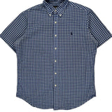 Ralph Lauren Checked Short Sleeve Shirt - Medium Blue Cotton
