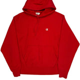Reverse Weave Champion Hoodie - Large Red Cotton