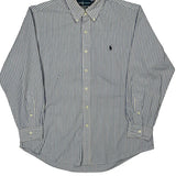 Ralph Lauren Striped Shirt - Large Blue Cotton