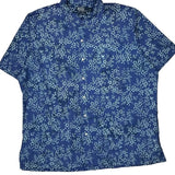 Clayton Polo By Ralph Lauren Floral Short Sleeve Shirt - XL Blue Cotton