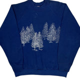 Fruit Of The Loom Graphic Sweatshirt - Large Blue Cotton Blend