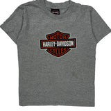 Youth Harley Davidson Graphic T-Shirt - Small Gray Cotton Blend