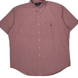 Ralph Lauren Checked Short Sleeve Shirt - XL Red Cotton