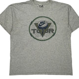 Nike Graphic T-Shirt - Large Grey Cotton