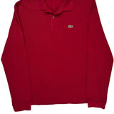 Lacoste Long Sleeve Polo Shirt - XL Red Cotton