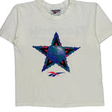 Single Stitch Reebok Graphic T-Shirt - Small White Cotton