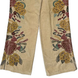 Two Ten Five Floral Cord Trousers - 34″ Waist Beige Corduroy