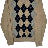 Tommy Hilfiger Argyle Sweater - Medium Beige Cotton
