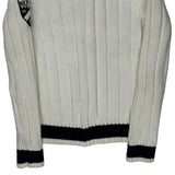 Shield Patch On Sleeve Tommy Hilfiger 1/4 Zip - Medium White Cotton