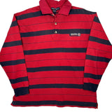 Nautica Striped Rugby Shirt - Large Red Cotton