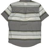 Levis Striped Short Sleeve Shirt - Large Gray Cotton