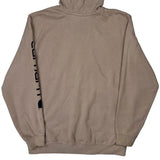 Carhartt Spellout Hoodie - Large Beige Cotton