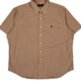 Ralph Lauren Checked Short Sleeve Shirt - 2XL Orange Cotton