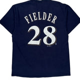 Brewers Majestic Mlb T-Shirt - Large Navy Cotton