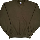 Russell Athletic Sweatshirt - Large Brown Cotton