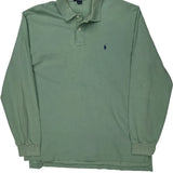 Polo By Ralph Lauren Long Sleeve Polo Shirt - XL Green Cotton