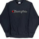 Reverse Weave Champion Spellout Sweatshirt - XL Black Cotton