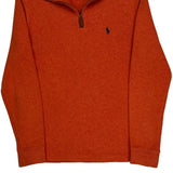 Polo By Ralph Lauren 1/4 Zip - Small Orange Cotton