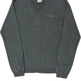 Lacoste V-Neck Sweater - Medium Gray Cotton