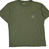 Carhartt T-Shirt - Large Green Cotton