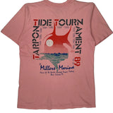 Oneita Single Stitch T-Shirt - Large Pink Cotton