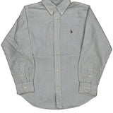 Age 7 Ralph Lauren Striped Shirt - Small Blue Cotton