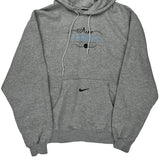 Nike Graphic Hoodie - Large Grey Cotton