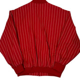 Lacoste Striped Bomber Jacket - Large Red Polyester