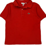 Age 12 Lacoste Polo Shirt - 3XS Red Cotton