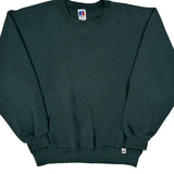90'S Blank Made In USA Russell Athletic Sweatshirt - Medium Green Cotton