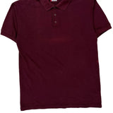 Dickies Polo Shirt - Large Burgundy Cotton Blend