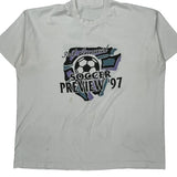 Soccer Preview '97 Unbranded Graphic T-Shirt - XL White Cotton